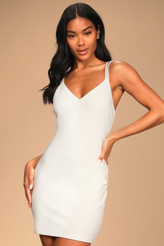 White Mini Dress - Strappy Mini Dress ...